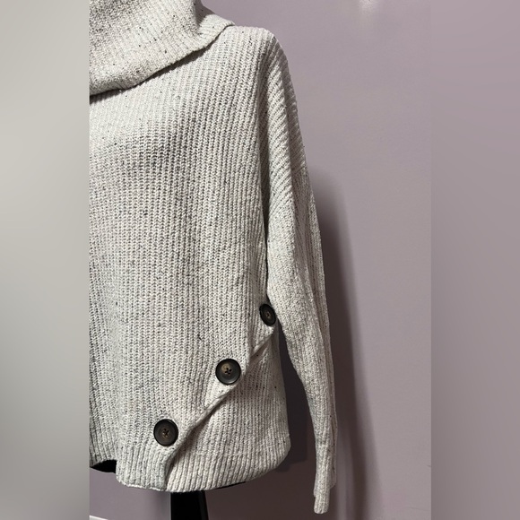 JESSICA Simpson COWL Button COTTON Blend SWEATER - Picture 7 of 7